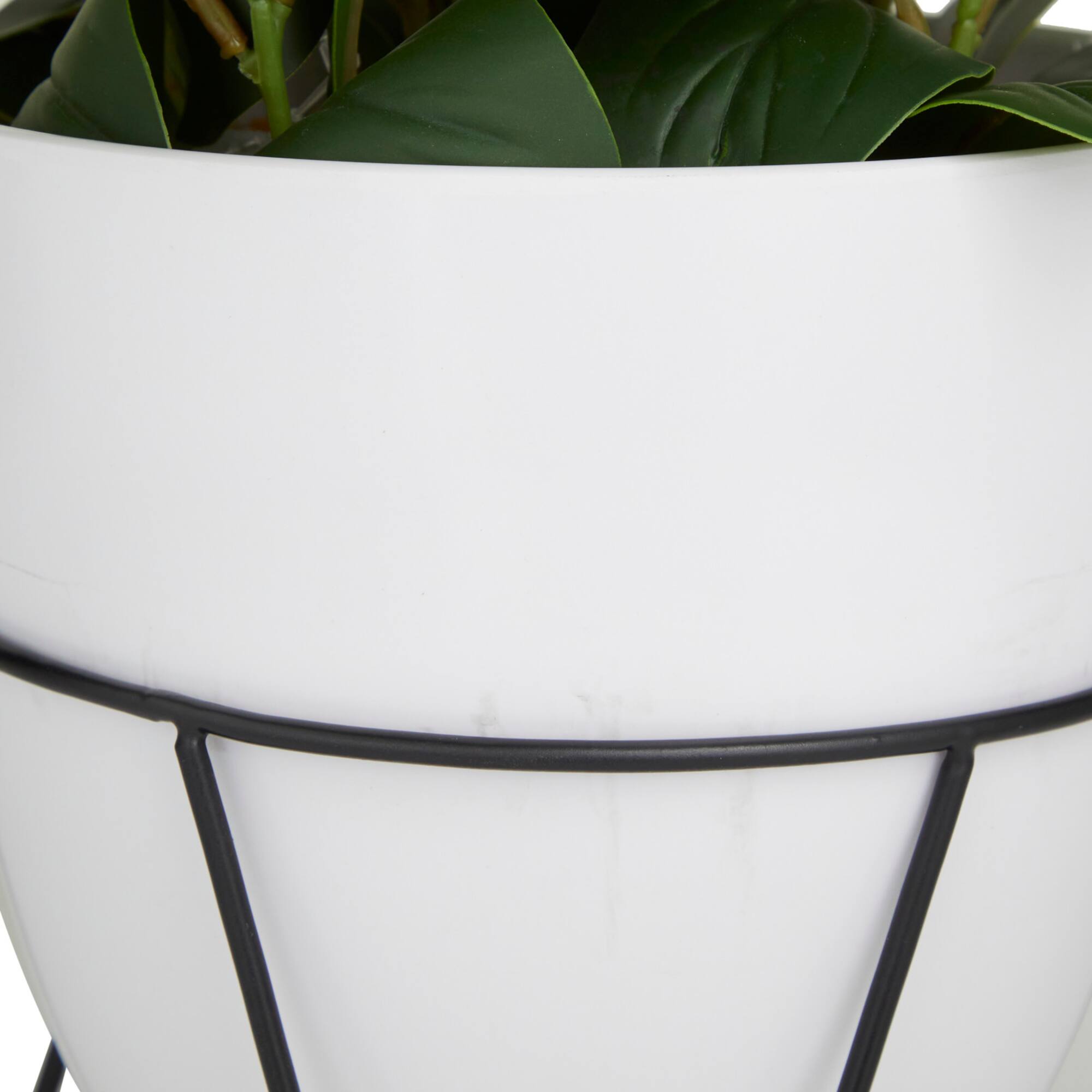 17" White Contemporary Artificial Foliage